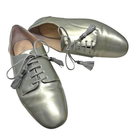 Botkier Caia‎ Pearlized Gray Leather Oxfords - Picture 1 of 10